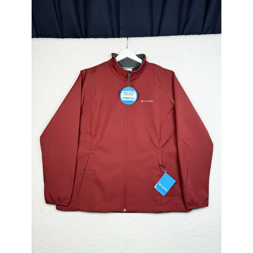 NEW $110- COLUMBIA Kruser Ridge II Softshell Jacket - Women's 1X - Burgundy